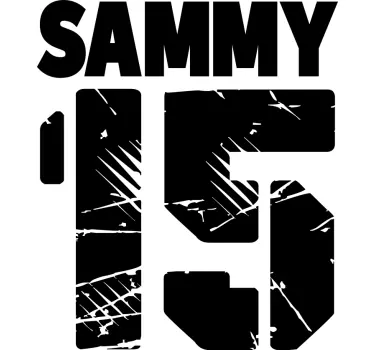 Numrerad design t-shirt med namn - Tenstickers