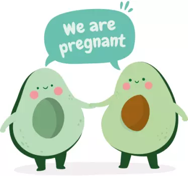 Roligt vi är gravid avokado baby t-shirt - Tenstickers