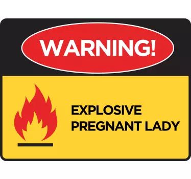 Rolig varning gravid kvinna baby t-shirt - Tenstickers
