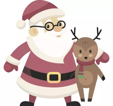 Tomten poserar med ren jul t-shirts - Tenstickers