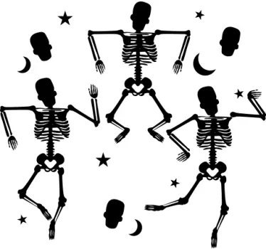 T shirt halloween skelettdans - Tenstickers