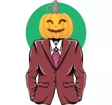 Elegant pumpa man med en kostym halloween t-shirt - Tenstickers