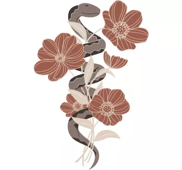 Orm blomma fusion t-shirt - Tenstickers