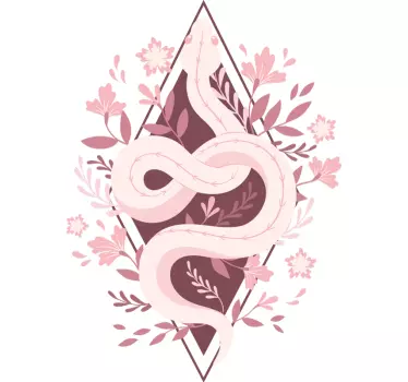Snake floral arrangement t-shirt - Tenstickers