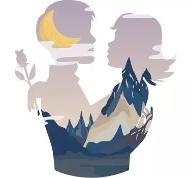 Mors och dotter t-shirt silhuett av förbindelse - Tenstickers