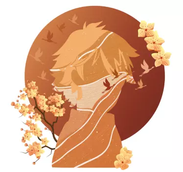 T-shirt elegant blomster silhuett - Tenstickers