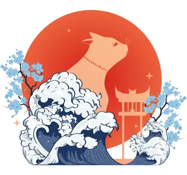 Majestätiska kattvågor t-shirt - Tenstickers