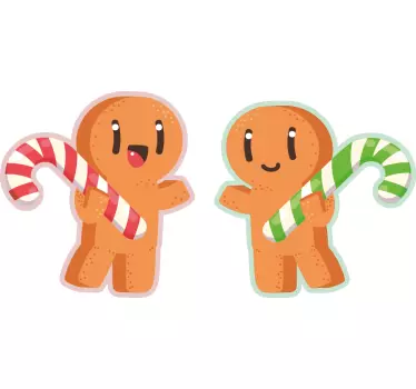 Dansande gingerman med godisrott jul tee shirts - Tenstickers