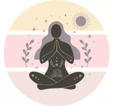 Meditativ kvinna siluett t-shirt - Tenstickers