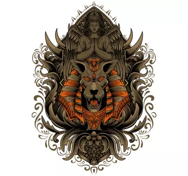 Forntida egyptisk gud 'anubis' t-shirt - Tenstickers