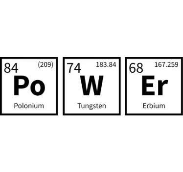 Makt kemiskt element ord t-shirt - Tenstickers