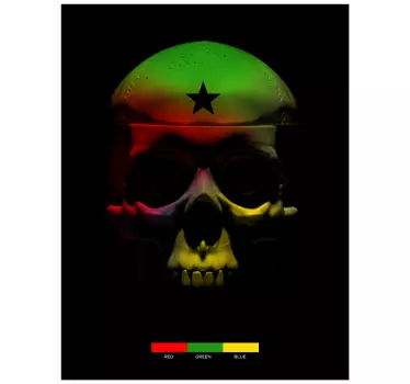 Skalle med färger t-shirt - Tenstickers