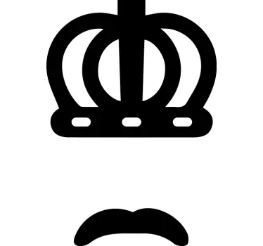 Krona och mustasch grafik t-shirt - Tenstickers