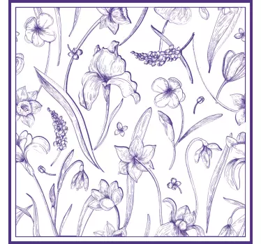 Botanisk motiv arrangemang t-shirt - Tenstickers