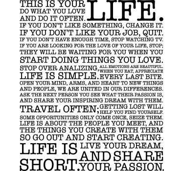 Live your passion t-shirt - Tenstickers
