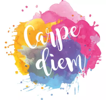 Färgglad carpe diem illustration t-shirt - Tenstickers