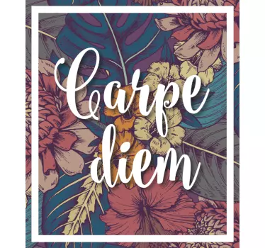 T-shirt carpe diem blomsterdesign - Tenstickers
