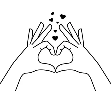 Par t-shirt heart hands gesten - Tenstickers