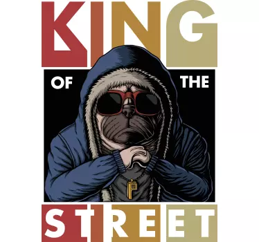 Mops kung streetwear t-shirt - Tenstickers