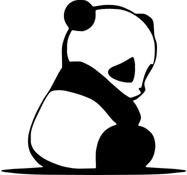 Panda silhouette art t-shirt - Tenstickers