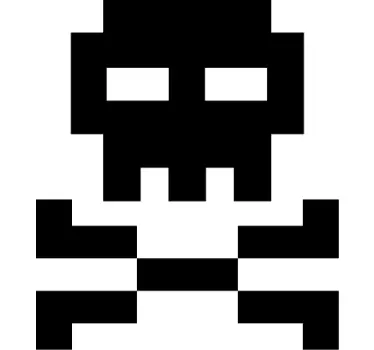 Pixeliserad piratskalle t-shirt - Tenstickers