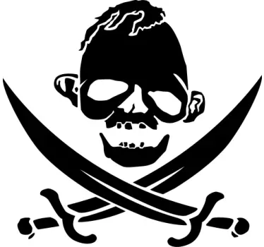 Creepy pirate skull t-shirt - Tenstickers