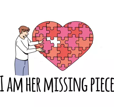 Puzzle heart connection par t-shirt - Tenstickers