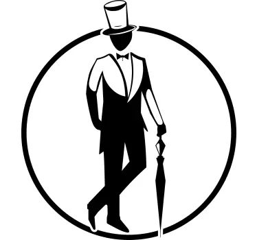 Dapper man silhouette t-shirt - Tenstickers