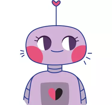Två söta robotar förälskade matchande skjortor för par - Tenstickers