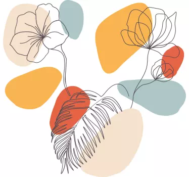 Floral minimalist vit t-shirt - Tenstickers