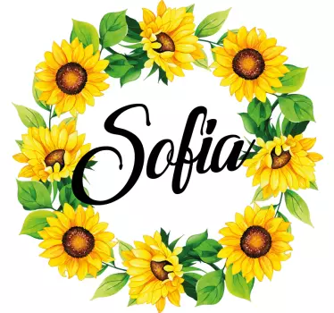 Sommar blomma krona t-shirts med namn - Tenstickers