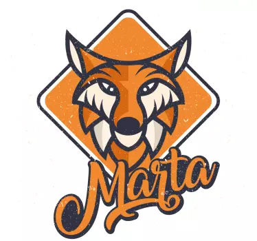 Räv med namn barn t-shirt - Tenstickers