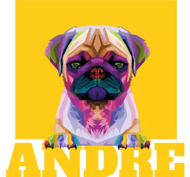 Geometriska-djur söta hund t-shirts med namn - Tenstickers
