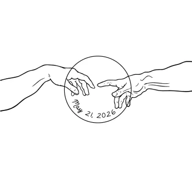 Rörande händer linjekonst par t-shirts - Tenstickers