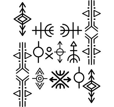 Viking symboler set t-shirt - Tenstickers