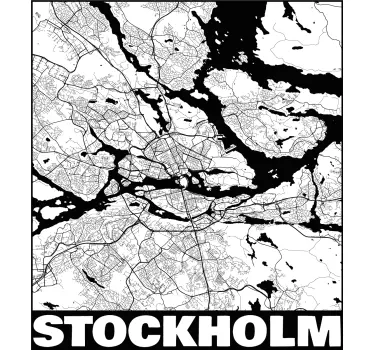 Karta över stockholm t-shirt - Tenstickers