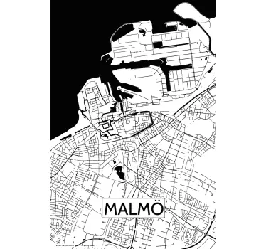 Karta över malmo t-shirt - Tenstickers