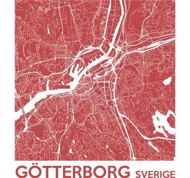 Karta över göteborg t-shirt - Tenstickers