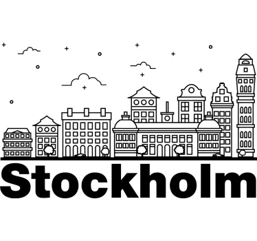 Skyline stockholm t-shirt - Tenstickers
