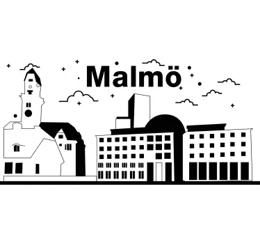 Skyline malmo t-shirt - Tenstickers