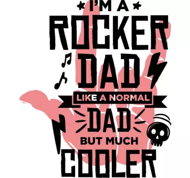 Rocker pappa fars dag t-shirt - Tenstickers