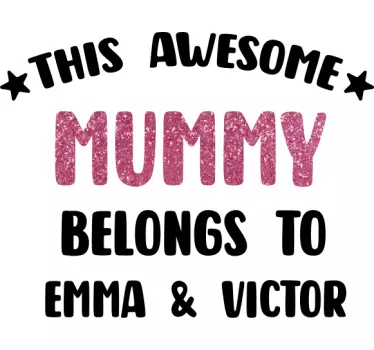 Grymma mamma t-shirts med namn - Tenstickers