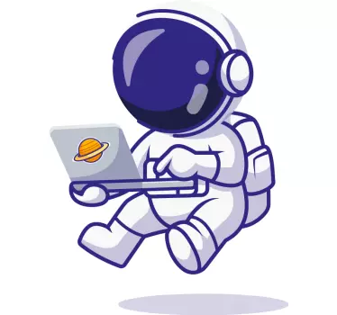 Astronaut laptop t-shirt - Tenstickers