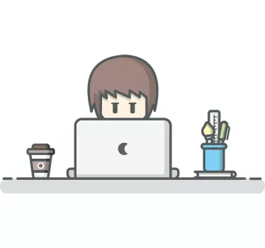 Laptop arbetar t-shirt - Tenstickers