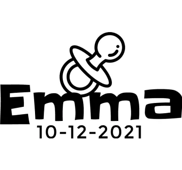Namndatum och napp tshirts bebis - Tenstickers