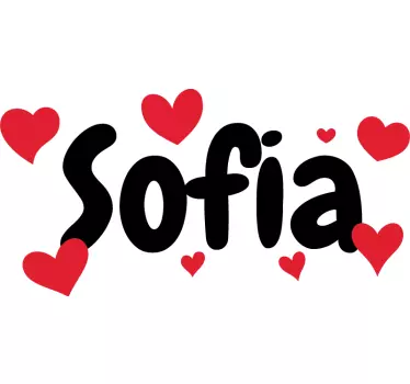 Namn med hjärtan T-shirts - Tenstickers