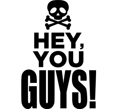Hej på er! med skalle på T-shirt - Tenstickers