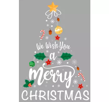 Träd med dekorationer och kalligrafi Chrismas tshirt - Tenstickers