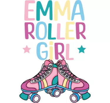 Roller tjej T-shirts med namn - Tenstickers