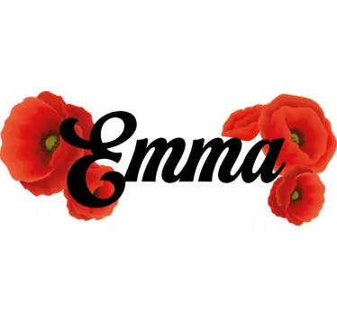 Vallmo blommor T-shirts med namn - Tenstickers